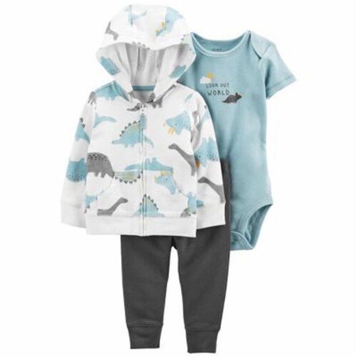 carter s Newborn 3 Piece Dinosaur Little Jacket Set in Blue Newborn King Soopers