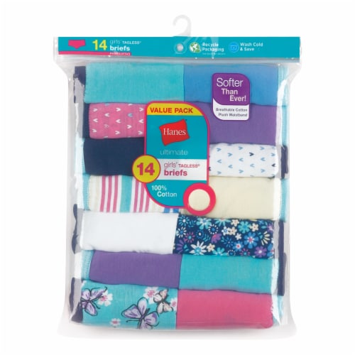 Hanes® Ultimate Girls' Cotton Briefs - 14 Pack - Assorted, 6 - Fred Meyer