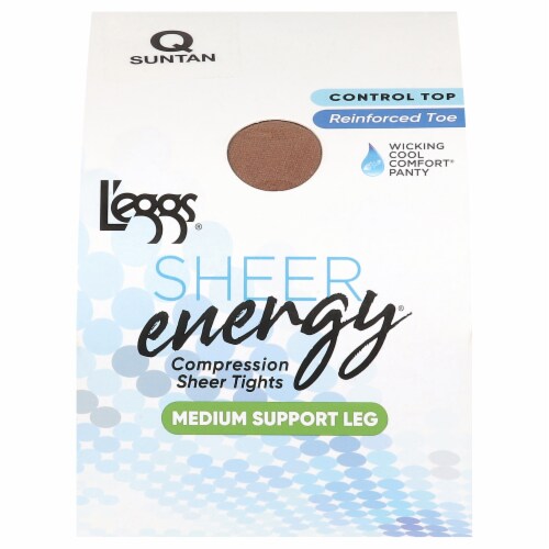 L'Eggs® Sheer Energy Medium Support Control Top Reinforced Toe Pantyhose -  Sun Tan, 1 ct - Fred Meyer