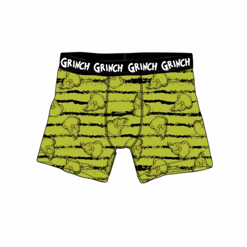 The Grinch Heads Stripe Boxer Brief Size XLarge Perspective: front