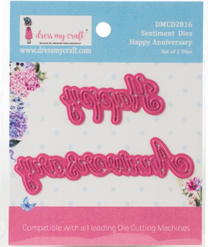 Dress My Craft Dies-Sentiment- Happy Anniversary Perspective: front