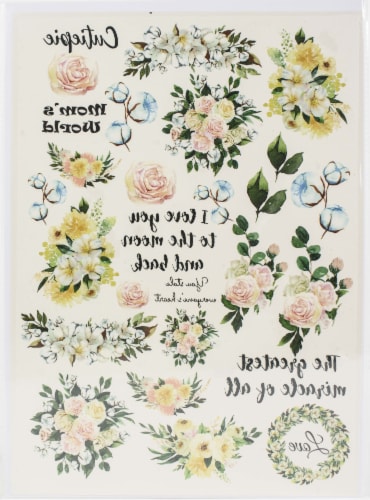 Dress My Craft Transfer Me Sheet A4-Mini Moo Flowers Perspective: front
