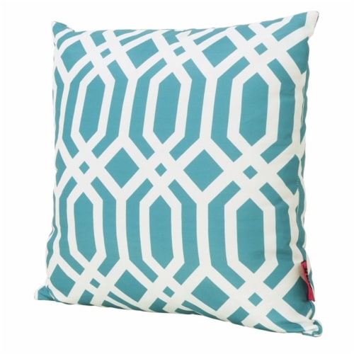 Noble House Manduka Arabesque Square Pillow in Dark Teal Perspective: front