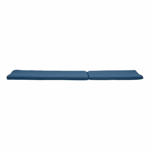 Noble House Nadine Outdoor Fabric Chaise Lounge Cushion in Blue Perspective: front