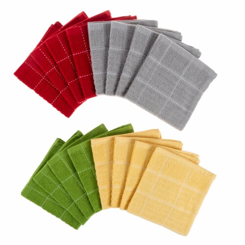 100% Cotton Dish Cloth Wash Cloth Hand Towel Set of 8 or 16 Kitchen  Bathroom Linens Cleaning, 1 unit - Kroger