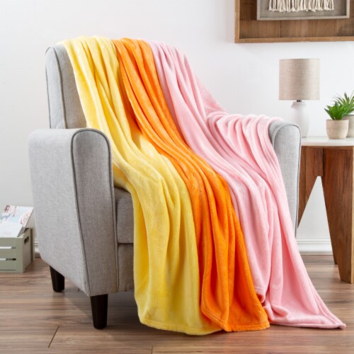 Pink and orange throw blanket new arrivals