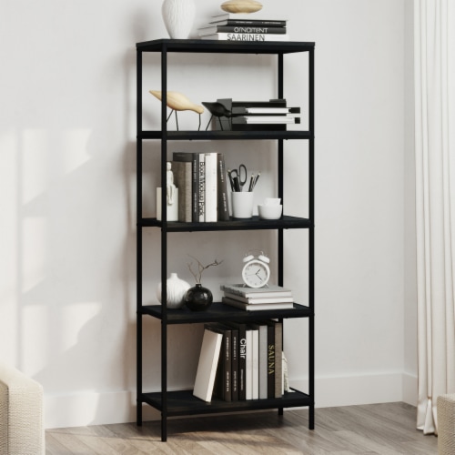 Metal black bookshelf hotsell