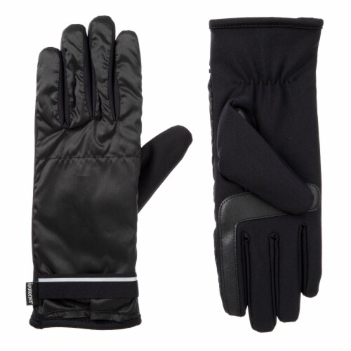 Isotoner­® Women's Small-Medium Iridescent Gloves - Black Perspective: front