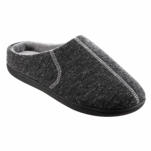 Isotoner­® Heather Knit Preston Hoodback Men's Slippers Perspective: front