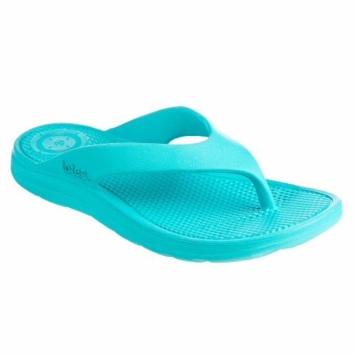 Totes Womens Sol Bounce Ara Thong Sandals - Turquoise Perspective: front