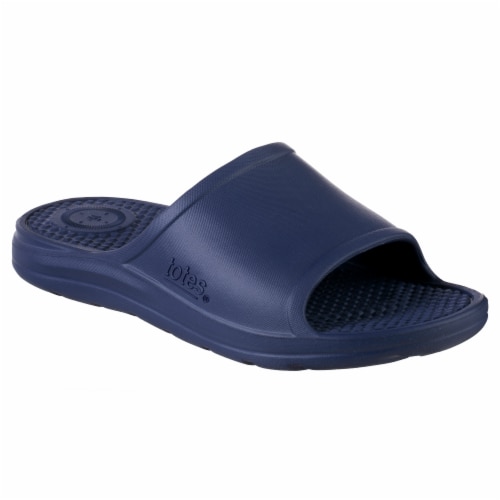 Totes Men's Everywear Ara Sport Slide Sandals - Navy Blue Perspective: front