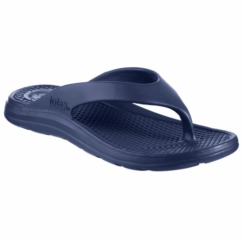 Totes Men's Sol Bounce Ara Thong - Navy Blue Perspective: front