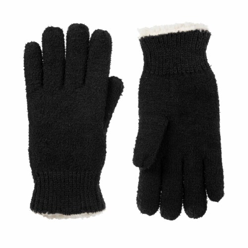 Isotoner® Solid Black Women's Gloves Perspective: front