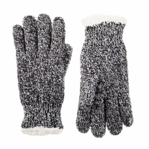 Isotoner® Marled Black Women's Gloves Perspective: front