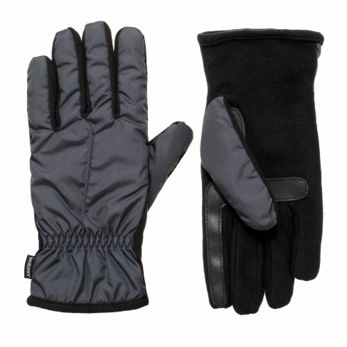Isotoner SmartDRI Nylon with Fleece Palm Glove - Black Perspective: front