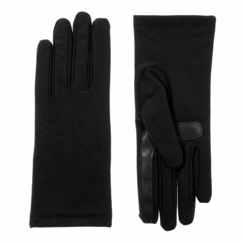 Isotoner smartDRI Women's Spandex Gloves - Black Perspective: front