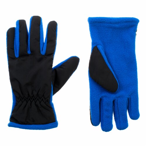 Isotoner® Nylon with Fleece Palm Cobalt Kids' Gloves Perspective: front