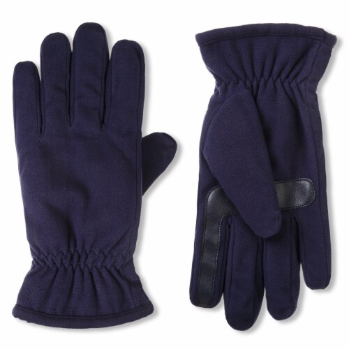 Isotoner SmartDRI Navy Blue Fleece Men's Gloves Perspective: front