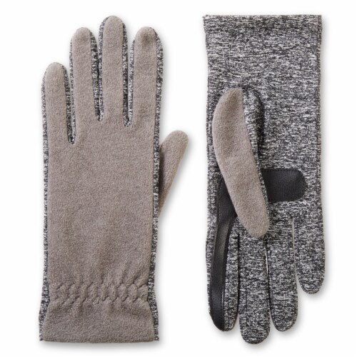 Isotoner Fleece and Spandex Glove - Gray Perspective: front