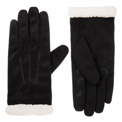 Isotoner MIcrosuede Glove - Black Perspective: front