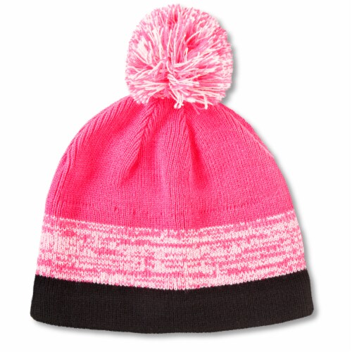 Isotoner® Pink Pom Girls' Beanie Perspective: front