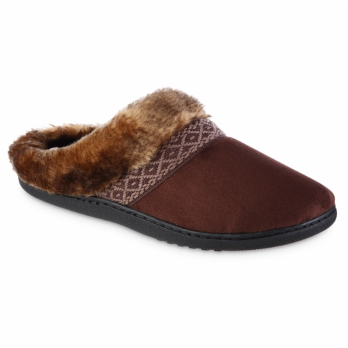 Ada Hoodback Chocolate Microsuede Women's Slippers, 9/10 Kroger