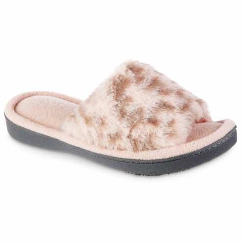 Isotoner® Women's Faux Fur Laurel Slide Slippers - Evening Sand Perspective: front