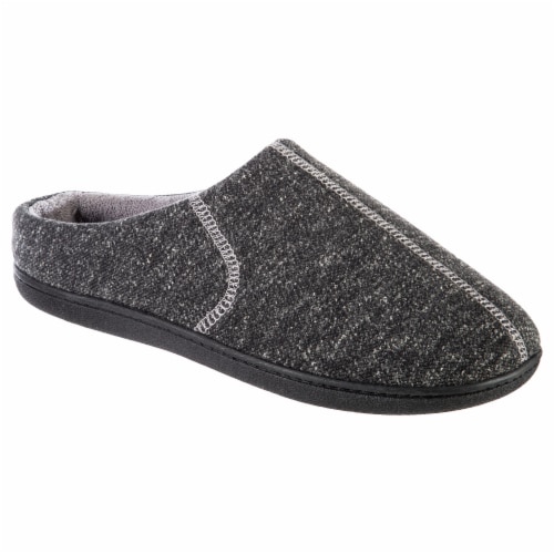 Isotoner­® Extra Large Heather Knit Preston Hoodback Slipper - Gray Perspective: front