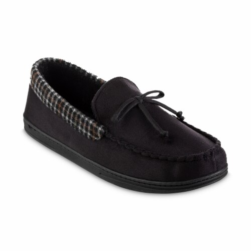 Isotoner­® Black Microsuede Stan Moccasin (Medium) Perspective: front