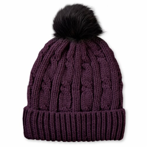 Isotoner Cable Pom Beanie Perspective: front