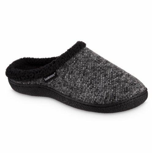 Isotoner® Herringbone Harvey Men's Hoodback Shoes - Black Perspective: front