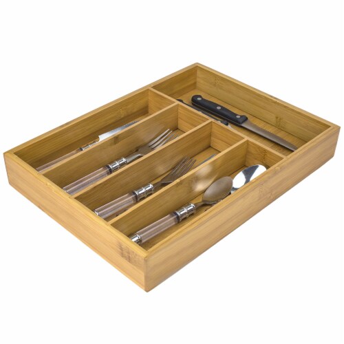 Home Basics Bamboo Cutlery Tray, 1 Unit Kroger