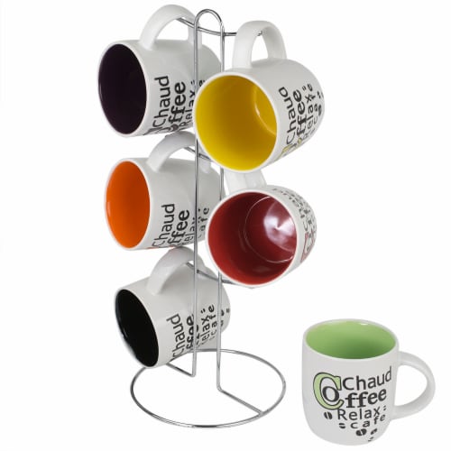 Home Basics 6 Piece Mug Set with Stand, 1 Unit - City Market Home Basics 6 Piece Mug Set with Stand, 1 Unit - City Market