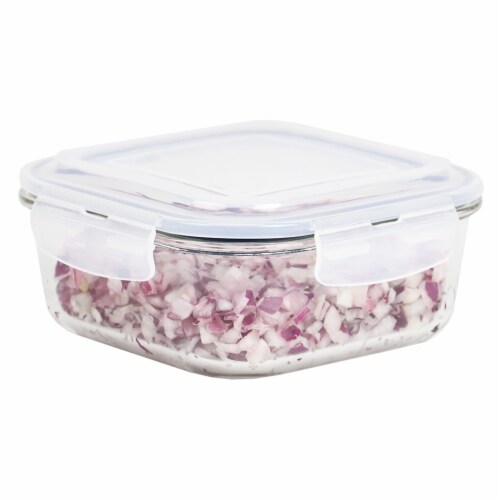 Michael Graves Design 40 oz High Borosilicate Glass Food Storage Container with  Rubber Seal Perspective: front