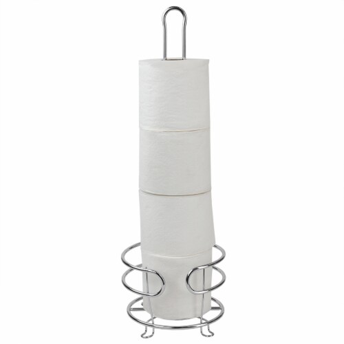 Home Basics Chrome Plated Steel Bath Tissue Reserve Perspective: front