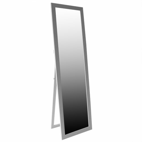 Home Basics Easel Back Full Length Mirror with MDF Frame, White, 1 Unit