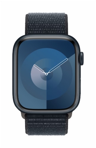 Apple Watch Series 9 GPS 41mm Midnight Aluminum Case with Midnight Sport Band - M/L Perspective: front