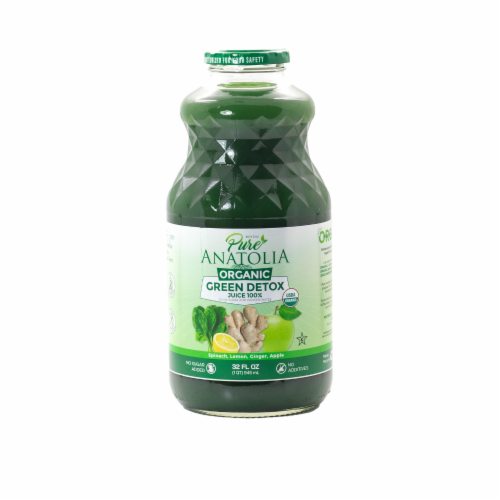 Pure Anatolia Organic Antioxidant Green Detox Juice Perspective: front