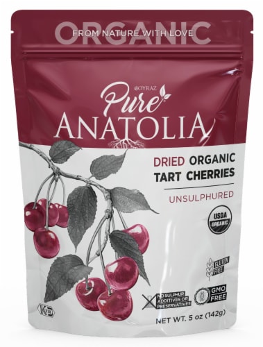 Pure Anatolia Dried OrganicTart Cherries Perspective: front