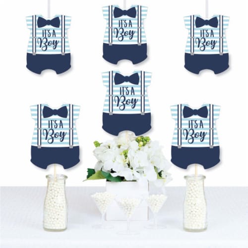 Big Dot of Happiness It's a Boy - Baby Bodysuit Decor DIY Blue Baby Shower Essentials - 20 Ct Perspective: front
