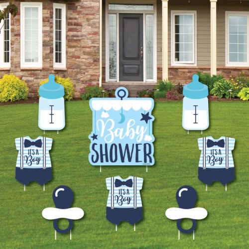 Big Dot of Happiness It's a Boy - Outdoor Lawn Decor - Blue Baby Shower Yard Signs - Set of 8 Perspective: front