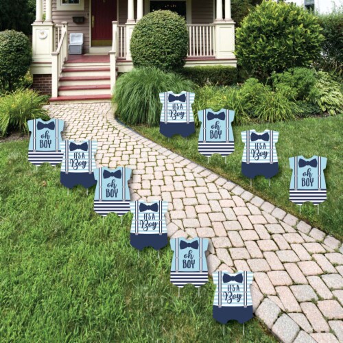 Big Dot of Happiness It's a Boy - Baby Bodysuit Lawn Outdoor Baby Shower Yard Decor 10 Pc Perspective: front