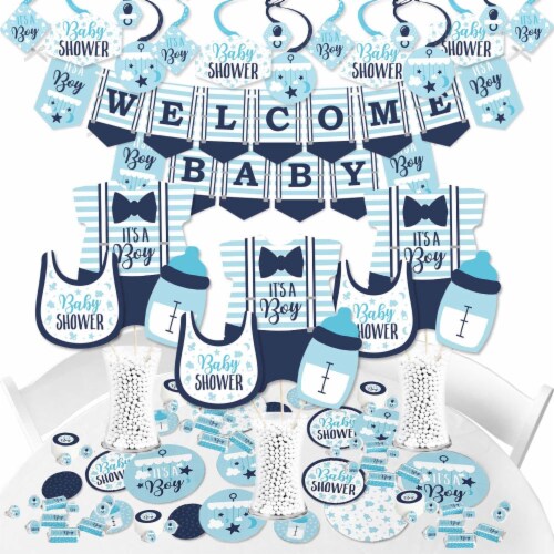 Big Dot of Happiness It's a Boy - Blue Baby Shower Supplies Banner Decor Kit - Fundle Bundle Perspective: front