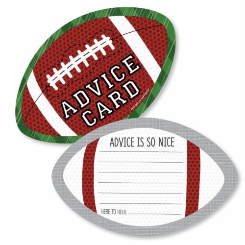 Big Dot of Happiness End Zone Football - Wish Card Activities Shaped Advice Cards Game 20 Ct Perspective: front