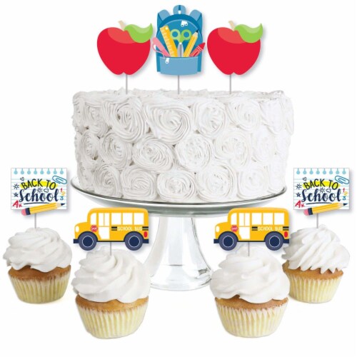 Big Dot of Happiness Back to School Cupcake Toppers First Day of School Treat Picks 24 Ct Perspective: front