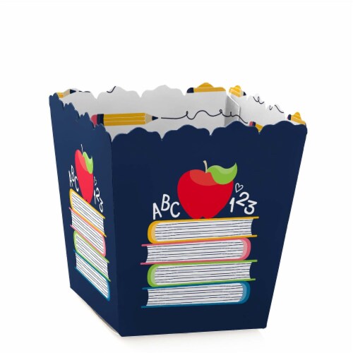 Big Dot of Happiness Back to School Mini Favor First Day of School Treat Candy Boxes 12 Ct Perspective: front