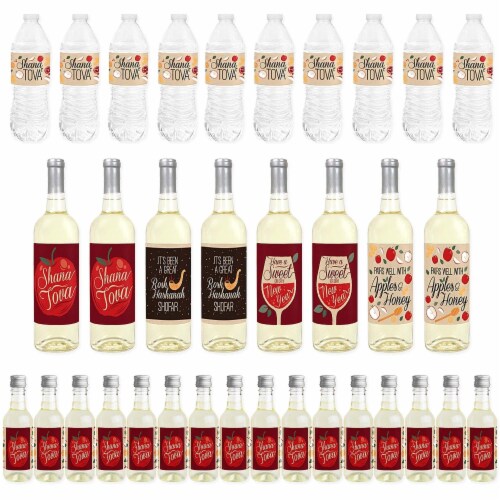 Big Dot of Happiness Rosh Hashanah - New Year Decorations - Beverage Bar Kit - 34 Pieces Perspective: front