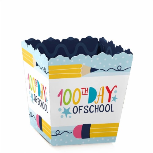 Big Dot of Happiness Happy 100th Day of School Favor 100 Days Party Treat Candy Boxes 12 Ct Perspective: front