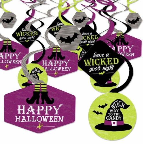 Big Dot of Happiness Happy Halloween - Witch Party Hanging Decor - Party Decor Swirls 40 Ct Perspective: front