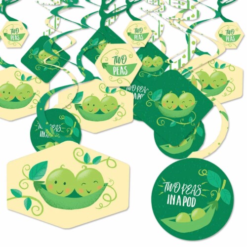 Big Dot of Happiness Double the Fun Twins Two Peas in a Pod Hanging Party Decor Swirls 40 Ct Perspective: front